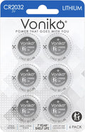 CR2032 3V Lithium Batteries 6 Pack for Child Safety, Compatible with Airtag, Key Fobs, Thermometers, Scales – 7 Years Shelf Life