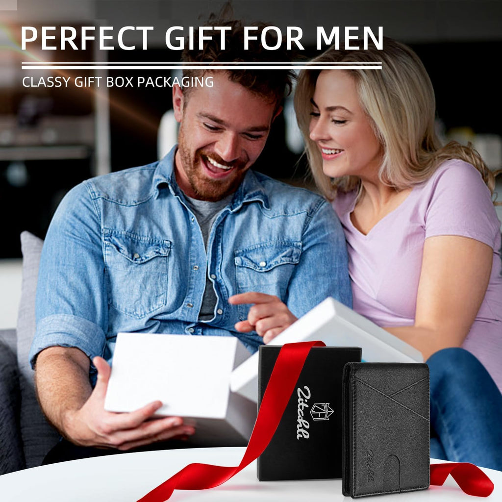 Bifold Wallets for Men - Slim RFID Leather Credit Card Holder for 6-11 Cards, Minimalist Thin Wallet with ID Window & Cash Slot,Front Pockt Carteras Para Hombres, Birthday Gifts for Men | Slim