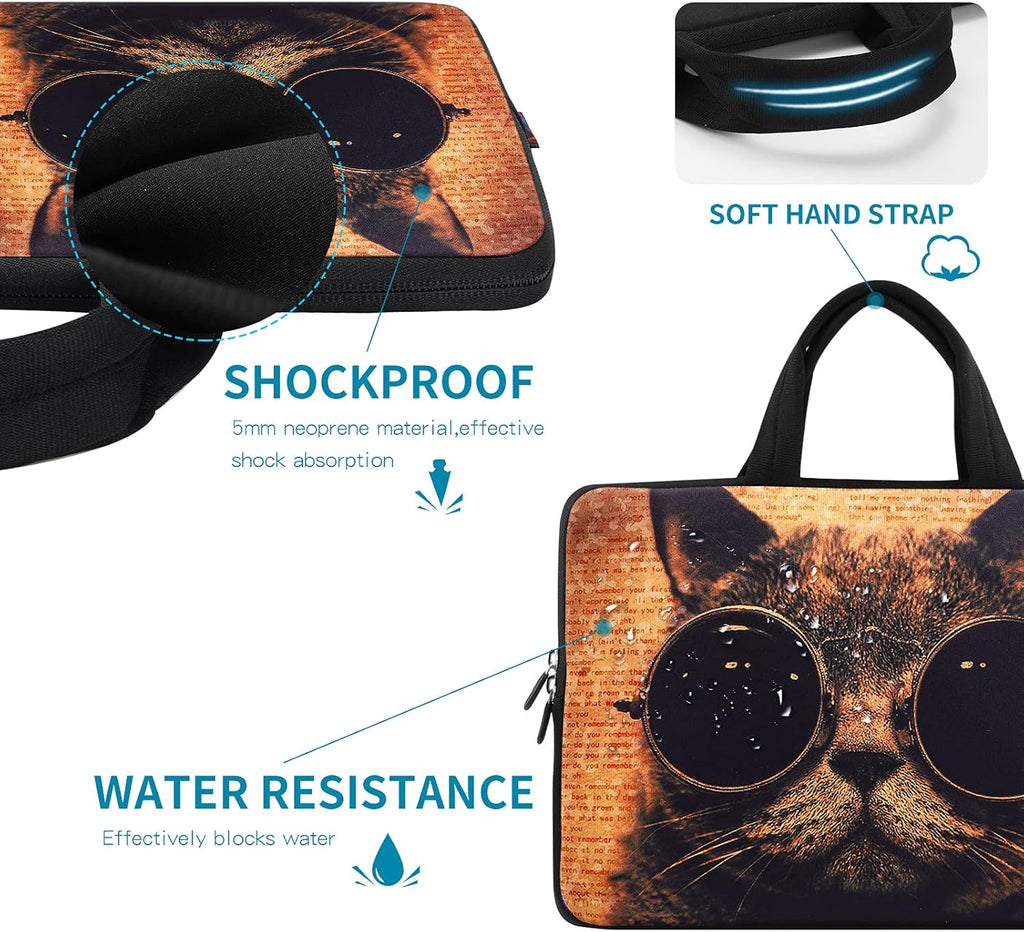 11 11.6 12 12.1 12.5 Inch Laptop Carrying Bag Chromebook Case Notebook Ultrabook Bag Tablet Travel Cover Neoprene Sleeve for Apple Macbook Air Samsung Google Acer HP DELL Lenovo Asus Cat