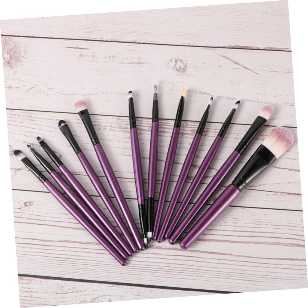 12Pcs Makeup Brush Wooden Handle Angled Blush Brush and Case Professional Cosmetics Kit for Women