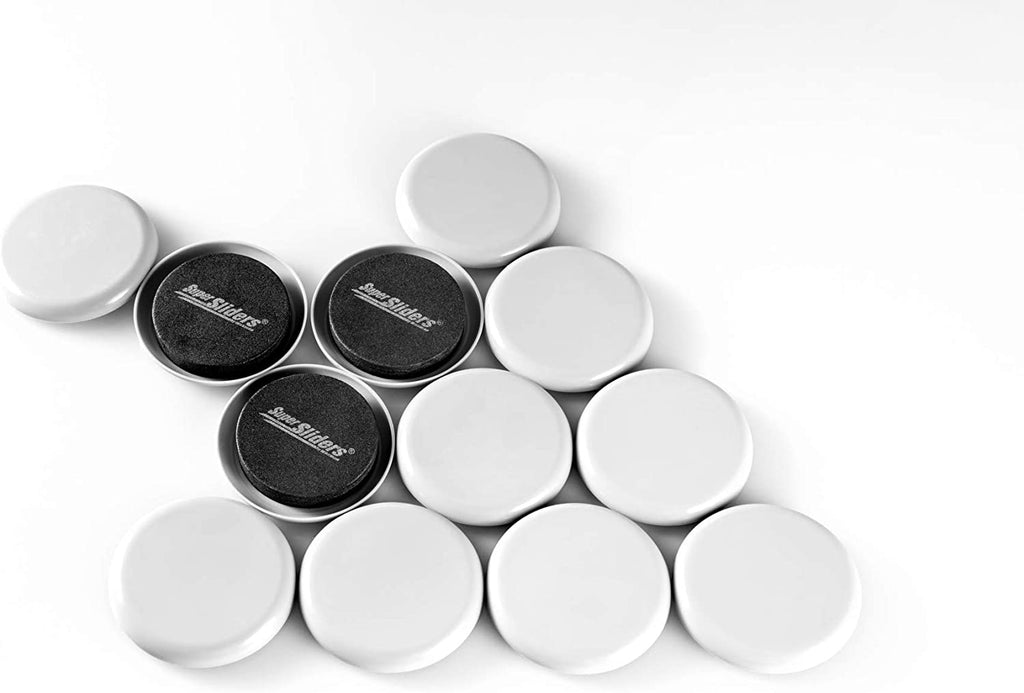 2 1/2" round Reusable Furniture Sliders- Easily Move Small to Medium Sized Items across Carpet 8 Pack Gray