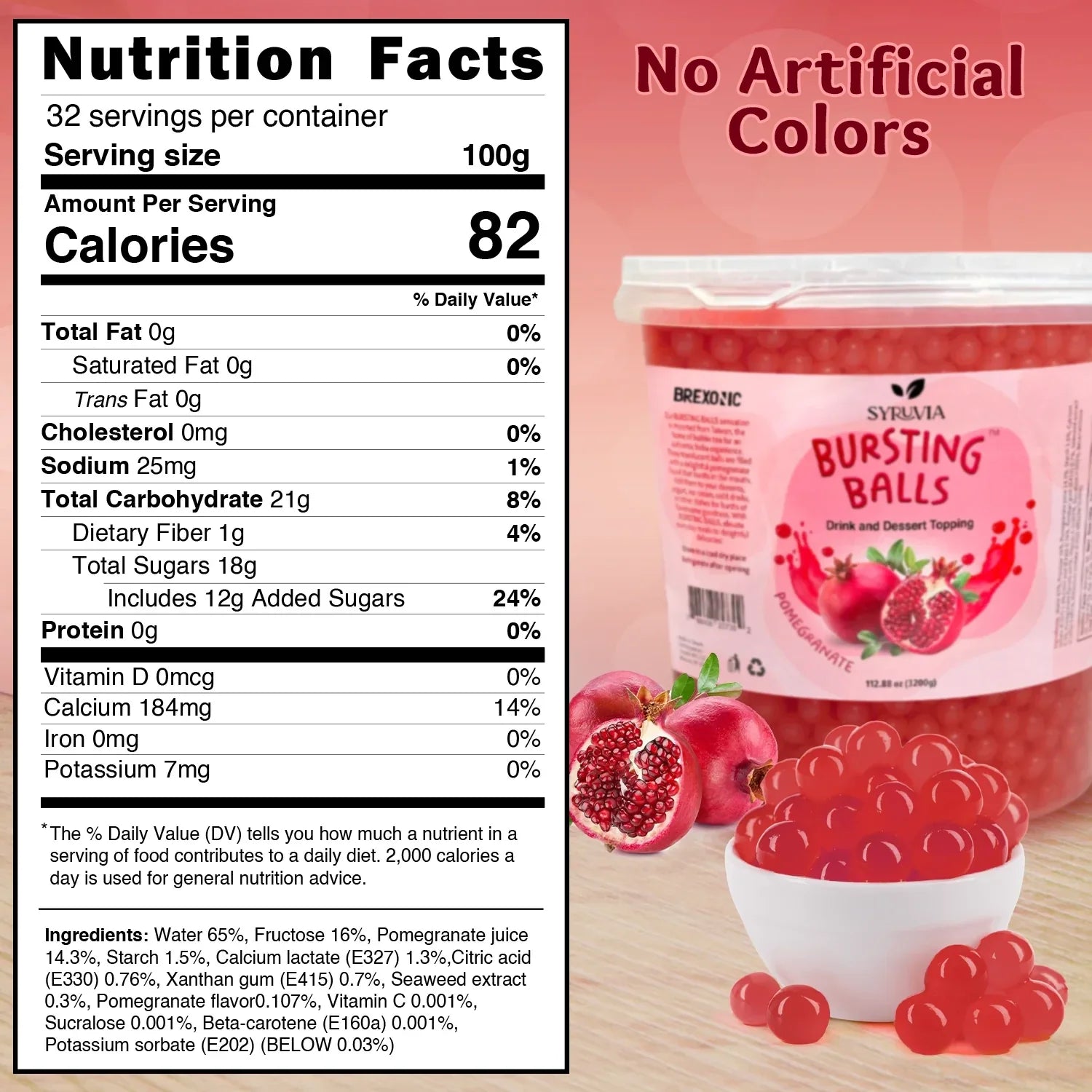 7 LB Pomegranate Flavored Popping Boba