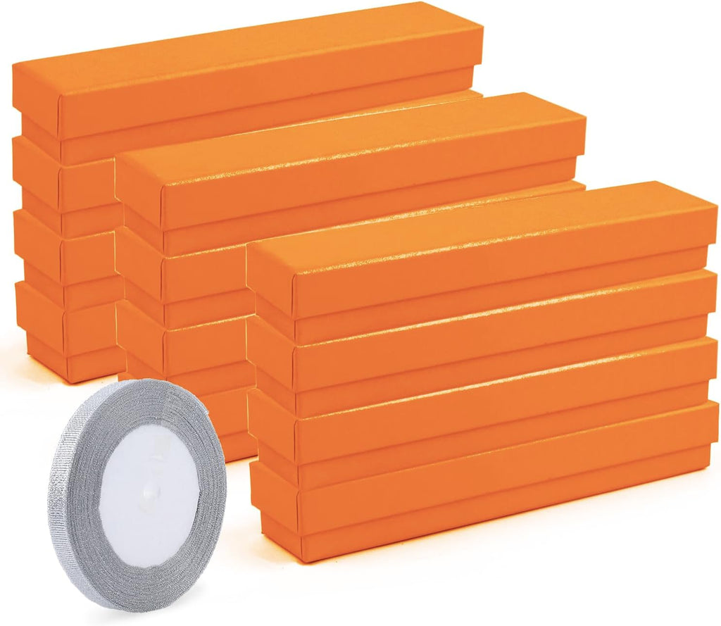 Jewelry Gift Boxes, 12 Pack Cardboard Paper Boxes for Necklace, Earring, Ring, Wedding, Engagement, Mother'S Day, Birthday Gifts (Orange)