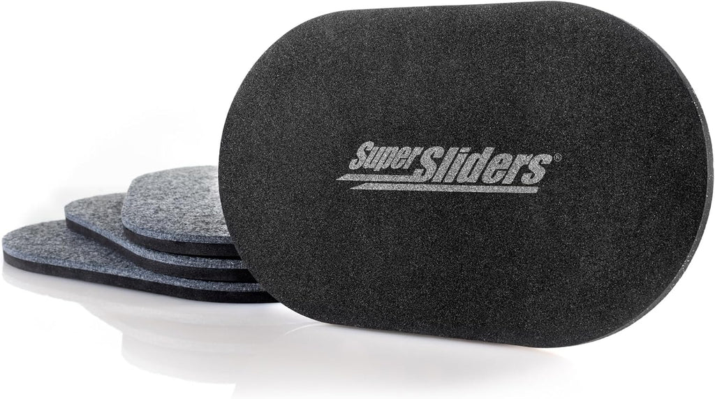 5-3/4" X 9-1/2" XL Oval Reusable Felt Furniture Sliders for Hard Surfaces, Anti-Slip Protective Furniture Moving Pads for Beds, Sofas, Dressers, Set of 4, Gray