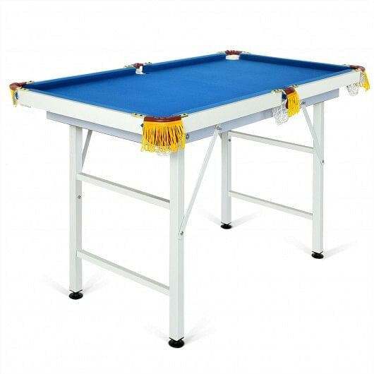 47 Inch Folding Billiard Table with Cues and Brush Chalk -Green