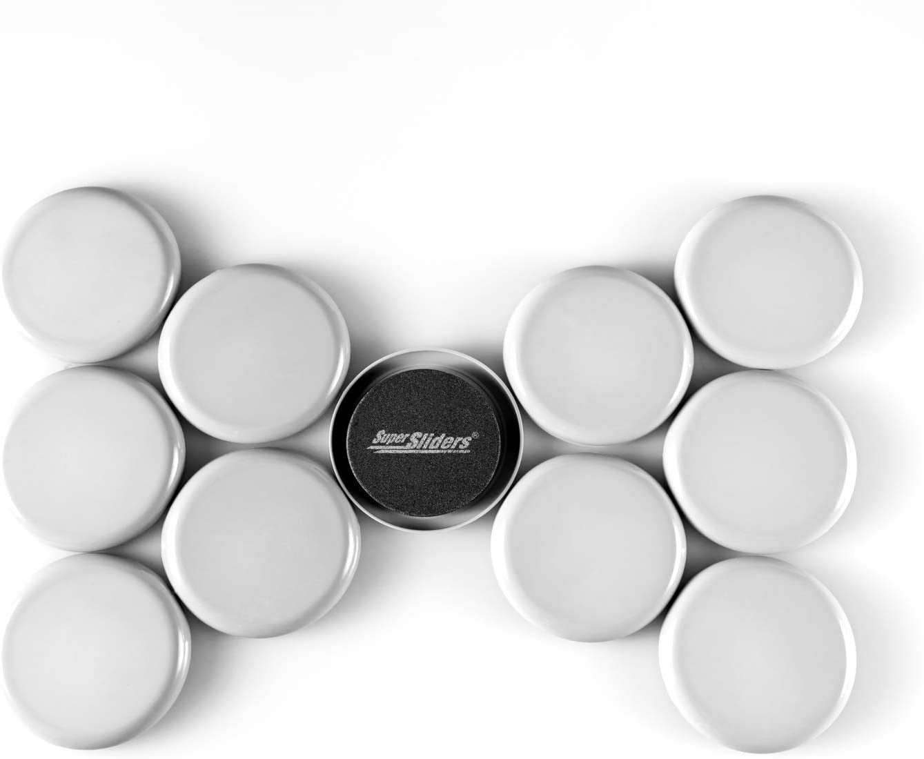 2 1/2" round Reusable Furniture Sliders- Easily Move Small to Medium Sized Items across Carpet 8 Pack Gray