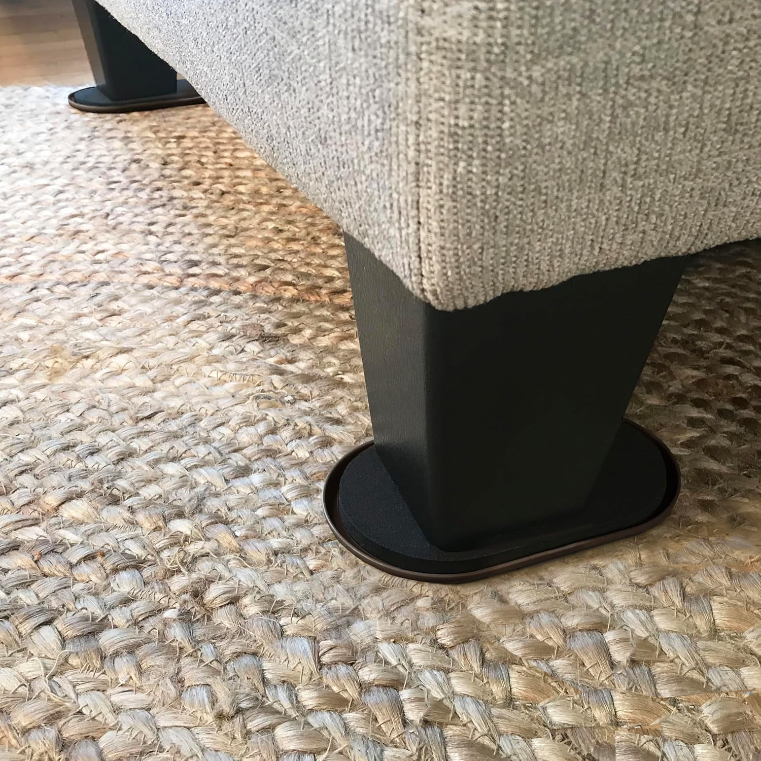 5-3/4" X 9-1/2" XL Oval Reusable Furniture Sliders for Carpet, Anti-Slip Protective Furniture Moving Pads for Beds, Sofas, Dressers, Set of 4, Brown