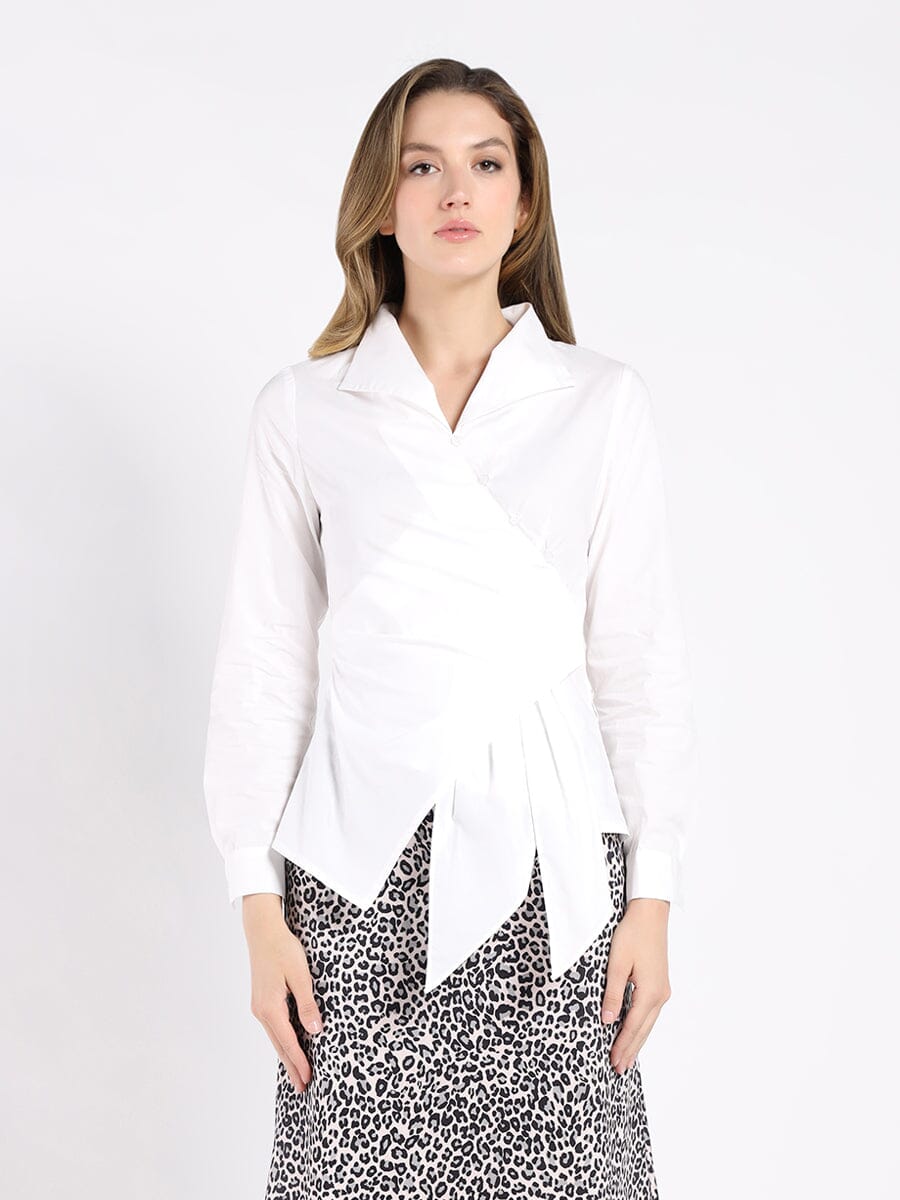 Asymmetrical Long Sleeve Top-0