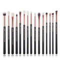 15Pcs Professional Makeup Brushes Set Make up Brush Tools Kit Eye Liner Shader Wood Handle Natural-Synthetic Hair Brushes Pearl Black/Rose Gold T157