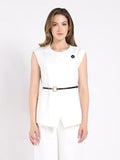 Buckle Belted Long Wrap Vest
