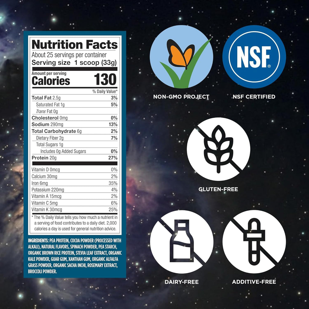 Premium Protein + Supergreens, Chocolate – 20G n Protein, Dairy & Gluten Free, 28.8 Oz (25 Servings)