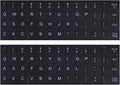 English Keyboard Stickers, 2 Pack Replacement Keyboard Letters Sticker with White Font on Black Background Universal for Computer Laptop Desktop, Matte Alphabet Stickers