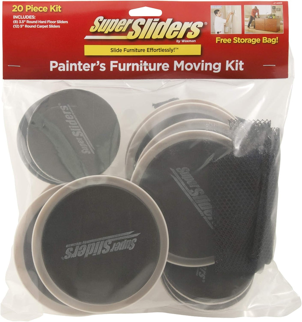 Medium and Large Reusable Felt Furniture Sliders, All in One Kit for Hard Floor Surfaces and Carpet, Beige (20 Pack)