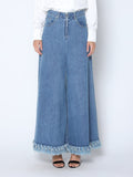 Frayed Raw Hem Wide Leg Slouchy Denim Pants-4
