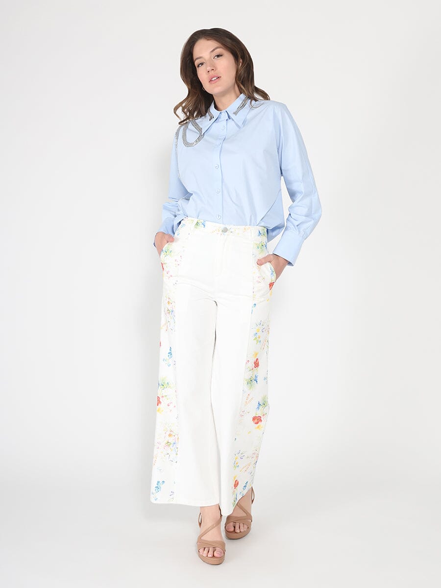 Long Sleeve Shirt Button Down Sequin Embellished-1