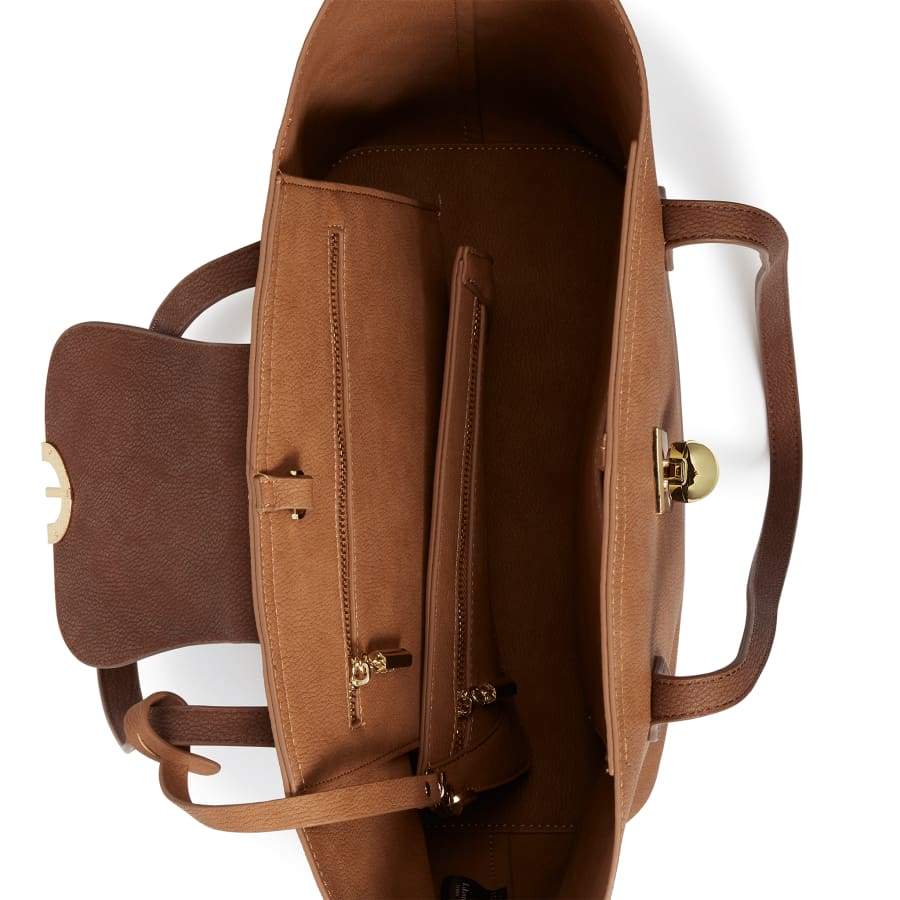 Maple Brown Vegan Leather Tote Bag