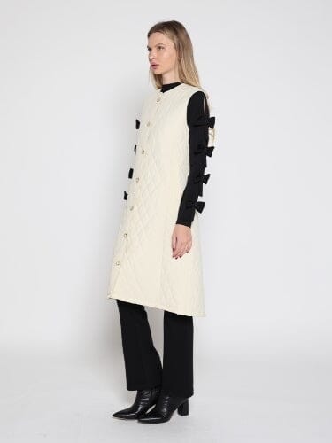 Quilted Sleeveless Long Vest