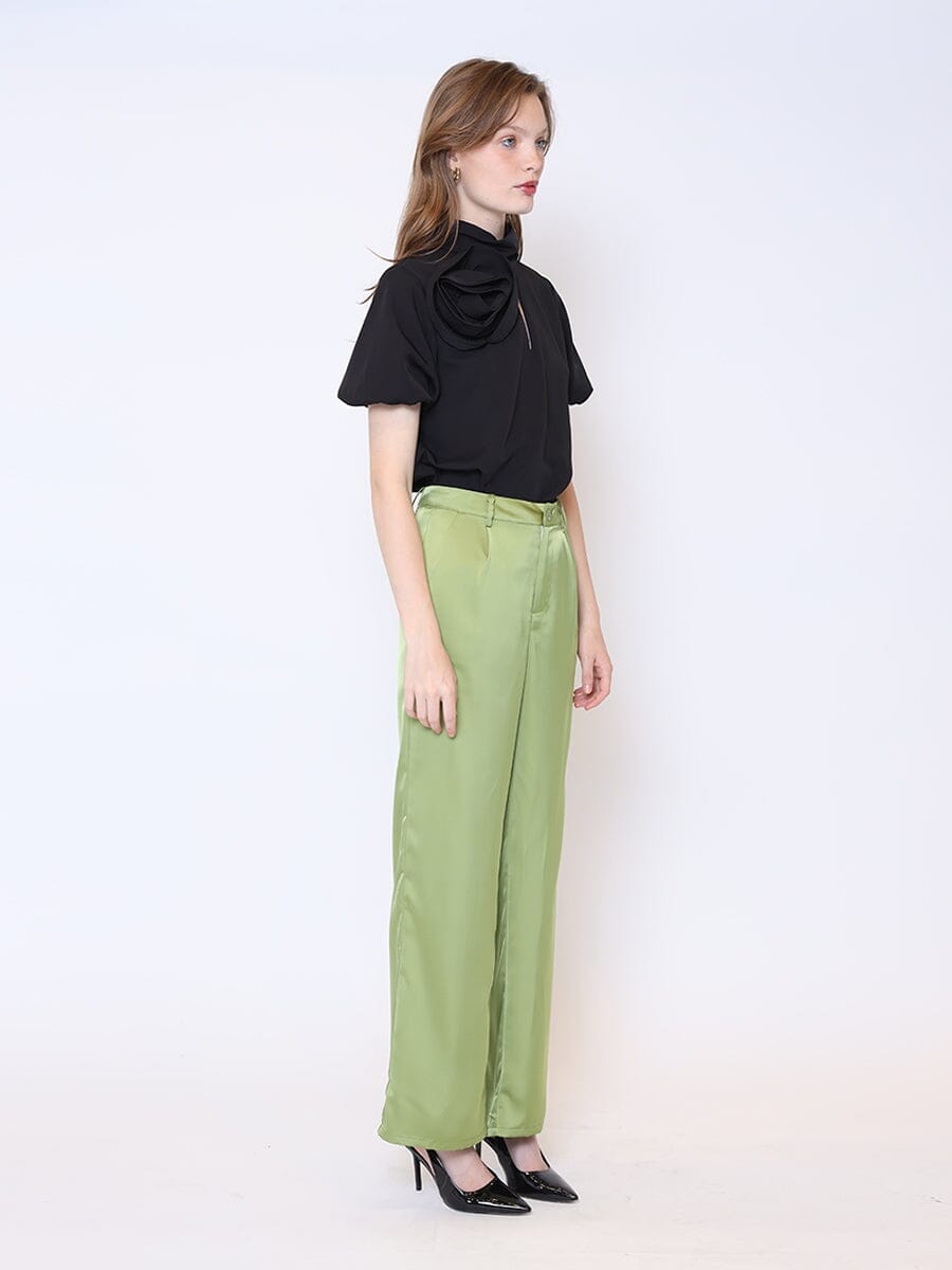 Rose Detail Puff Sleeve Top