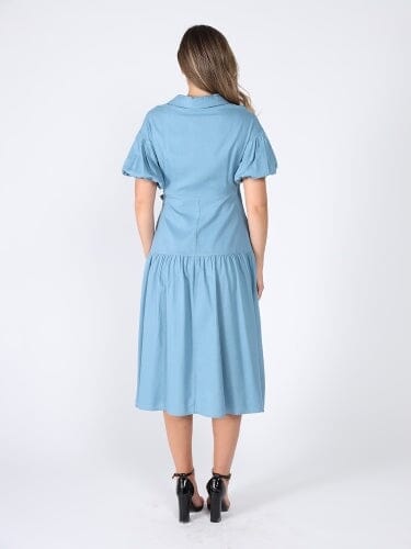 Side waist belt short sleeve dress