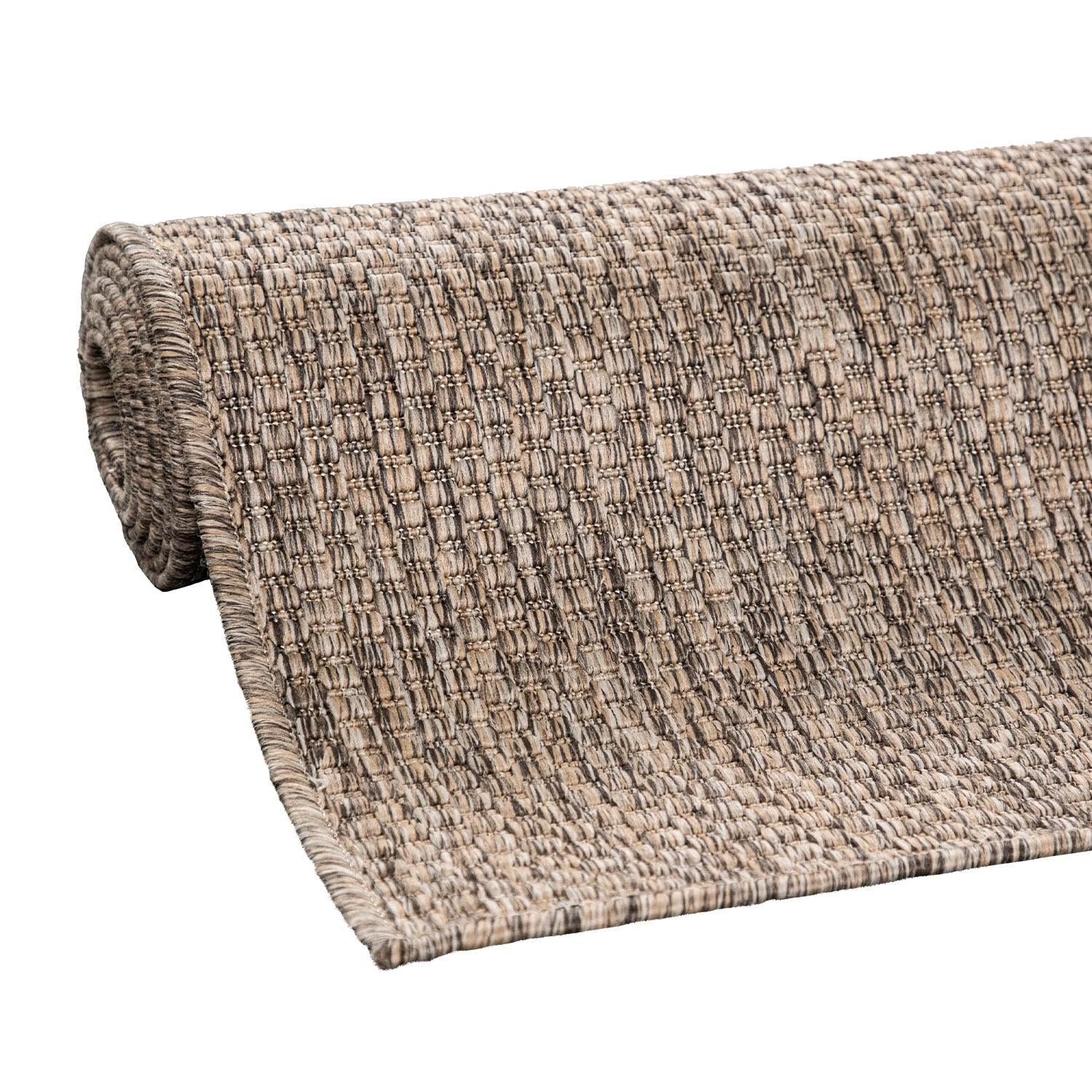 Solid Outdoor Rug for Patio or Balcony weatherproof in Mottled Brown