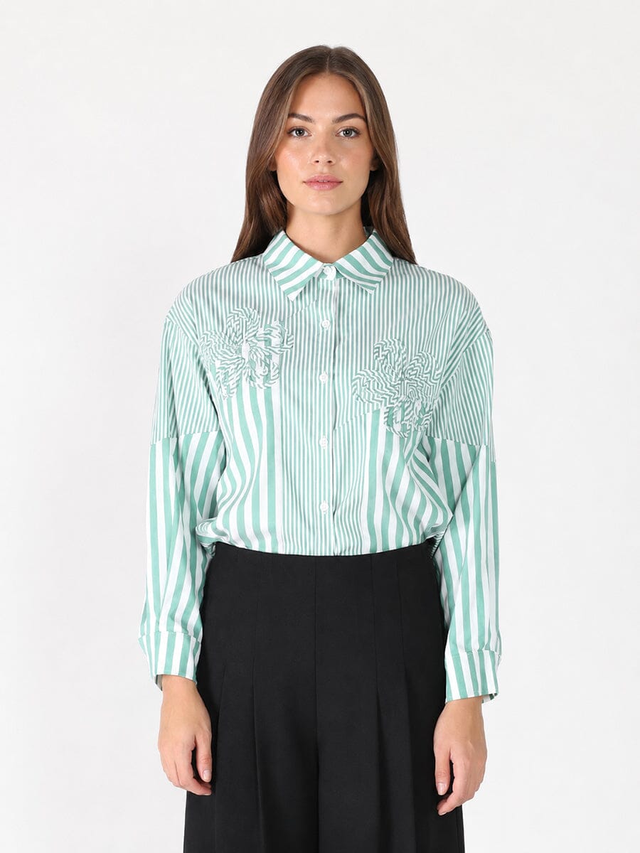 Stripped floral shirt-0